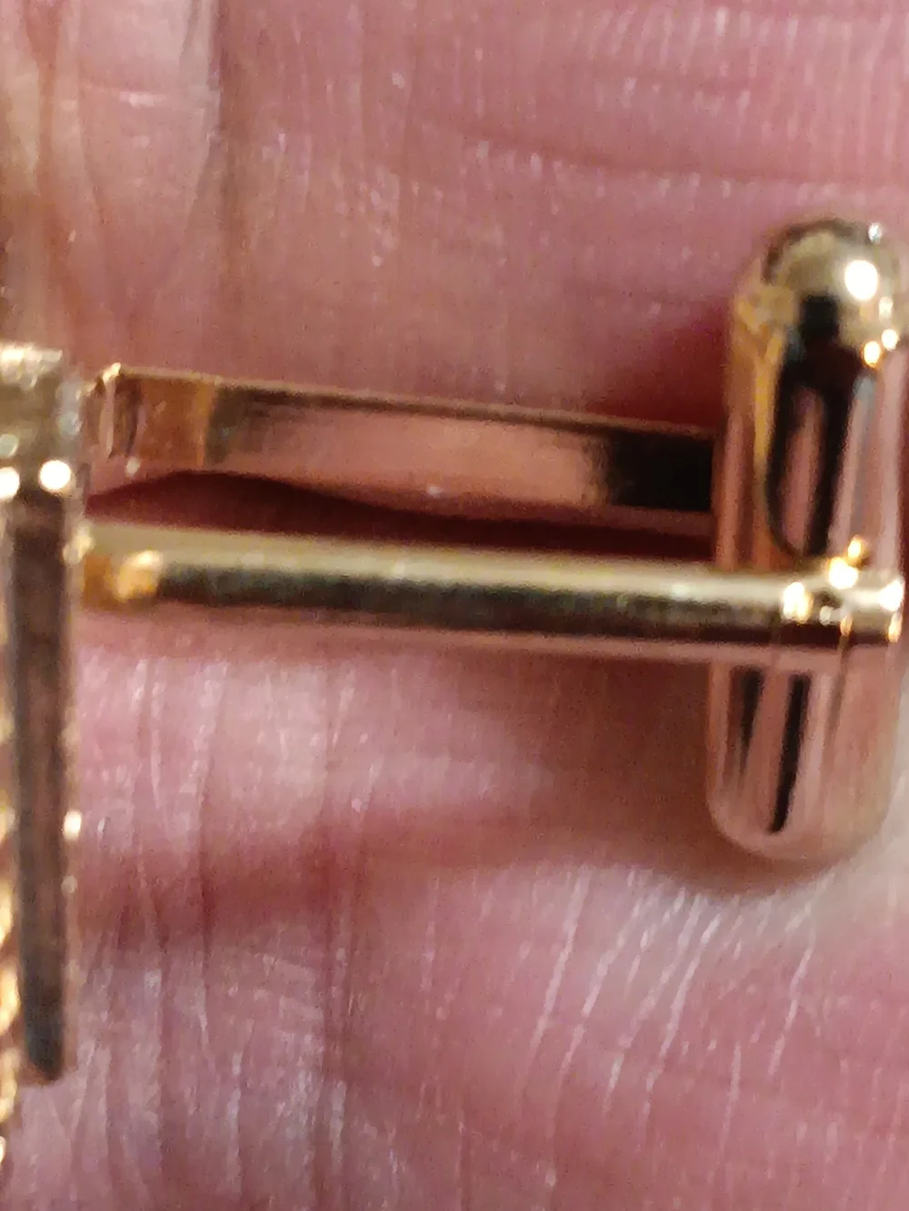 Swank Gold Tone Brown Stone Cufflinks In Original Box
